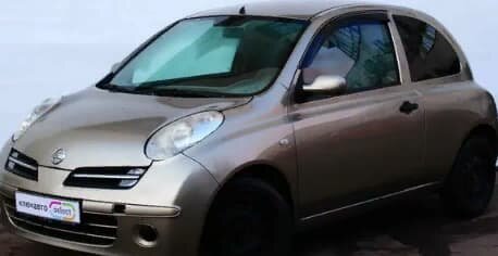 Дефлекторы окон (ветровики) Nissan Micra 3d (K12) 2003 (Ниссан Микра) Кобра Тюнинг